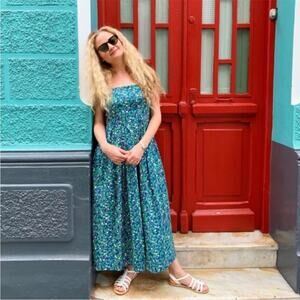 Coco Shop Poof Dress in Dark Blue Vine